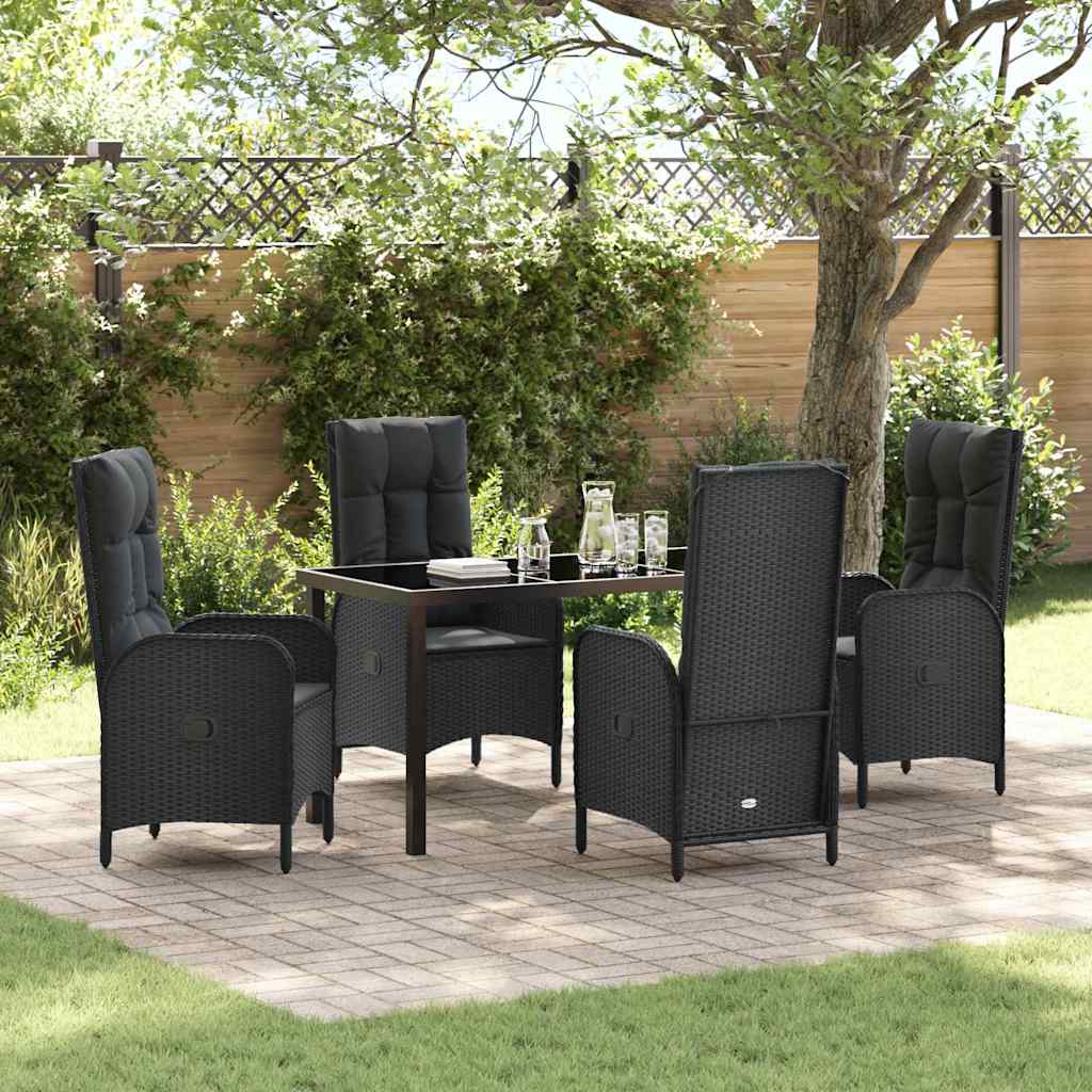 Ensemble de salle à manger pour jardin 5 pcs Noir polyrotin - XIOS