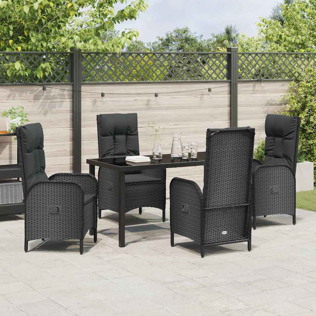 Ensemble de salle à manger pour jardin 5 pcs Noir polyrotin - XIOS