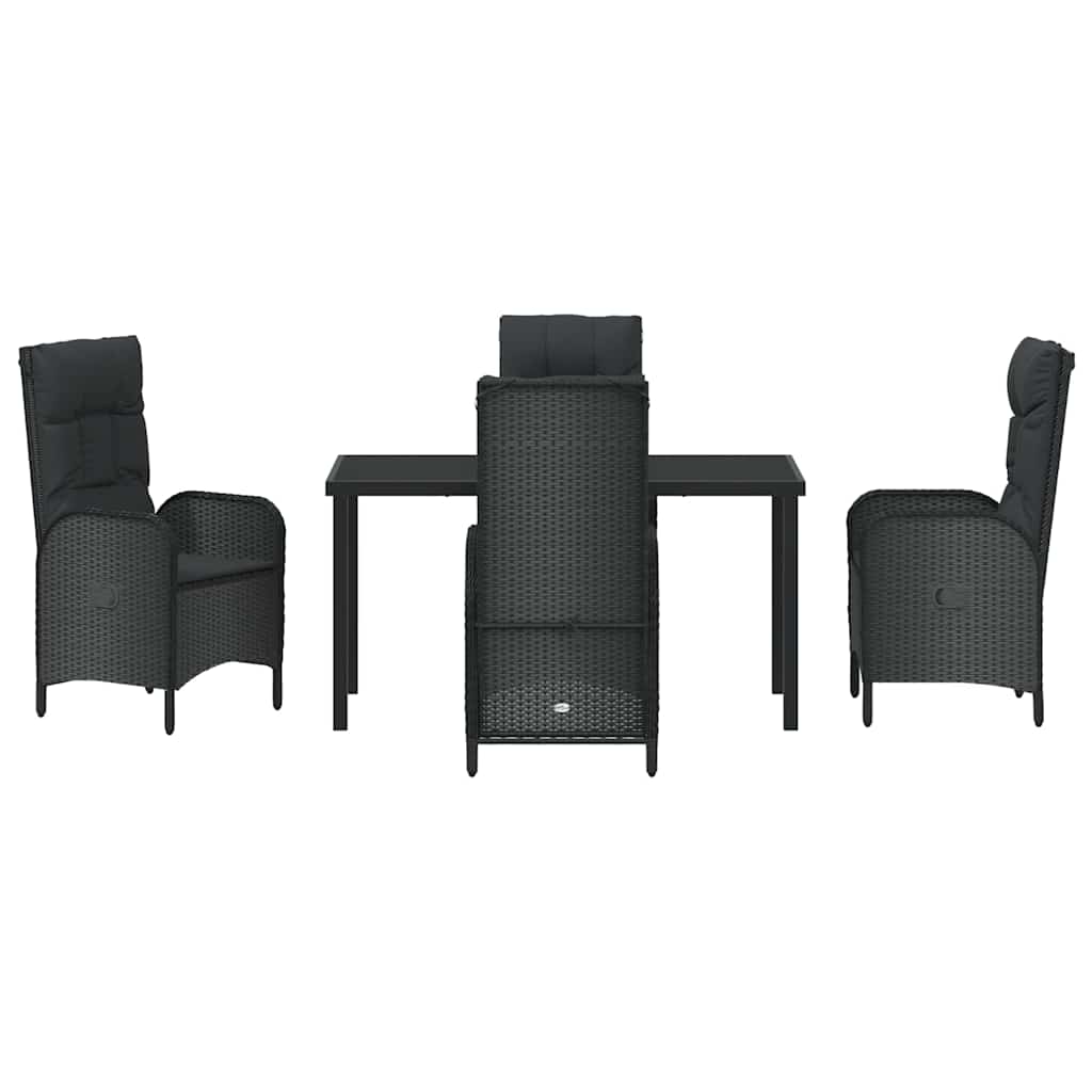 Ensemble de salle à manger pour jardin 5 pcs Noir polyrotin - XIOS