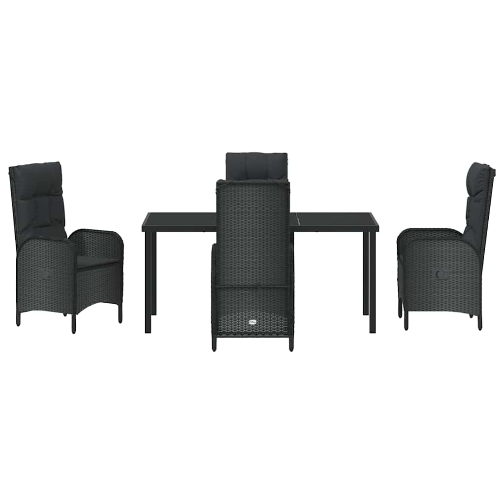 Ensemble de salle à manger pour jardin 5 pcs Noir polyrotin - XIOS