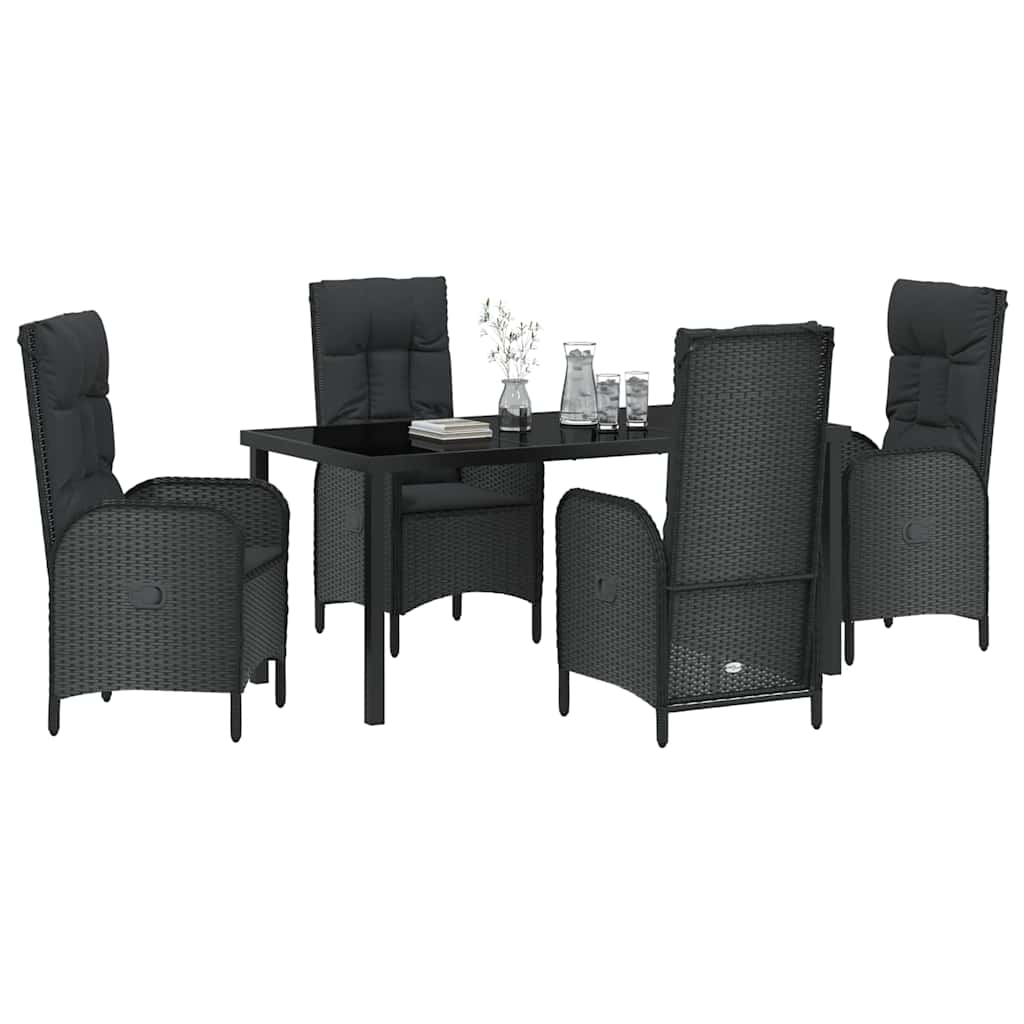 Ensemble de salle à manger pour jardin 5 pcs Noir polyrotin - XIOS