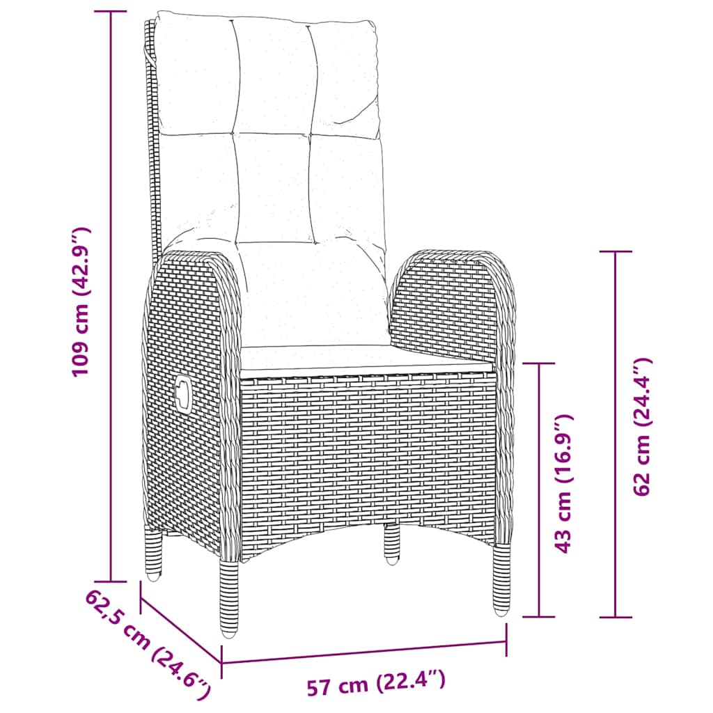 Ensemble de salle à manger pour jardin 5 pcs Noir polyrotin - XIOS