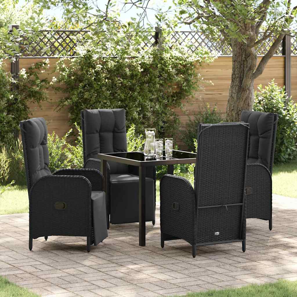 Ensemble de salle à manger pour jardin 5 pcs Noir polyrotin - XIOS