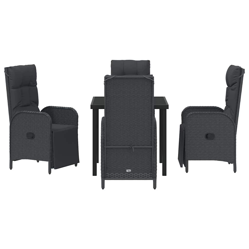 Ensemble de salle à manger pour jardin 5 pcs Noir polyrotin - XIOS