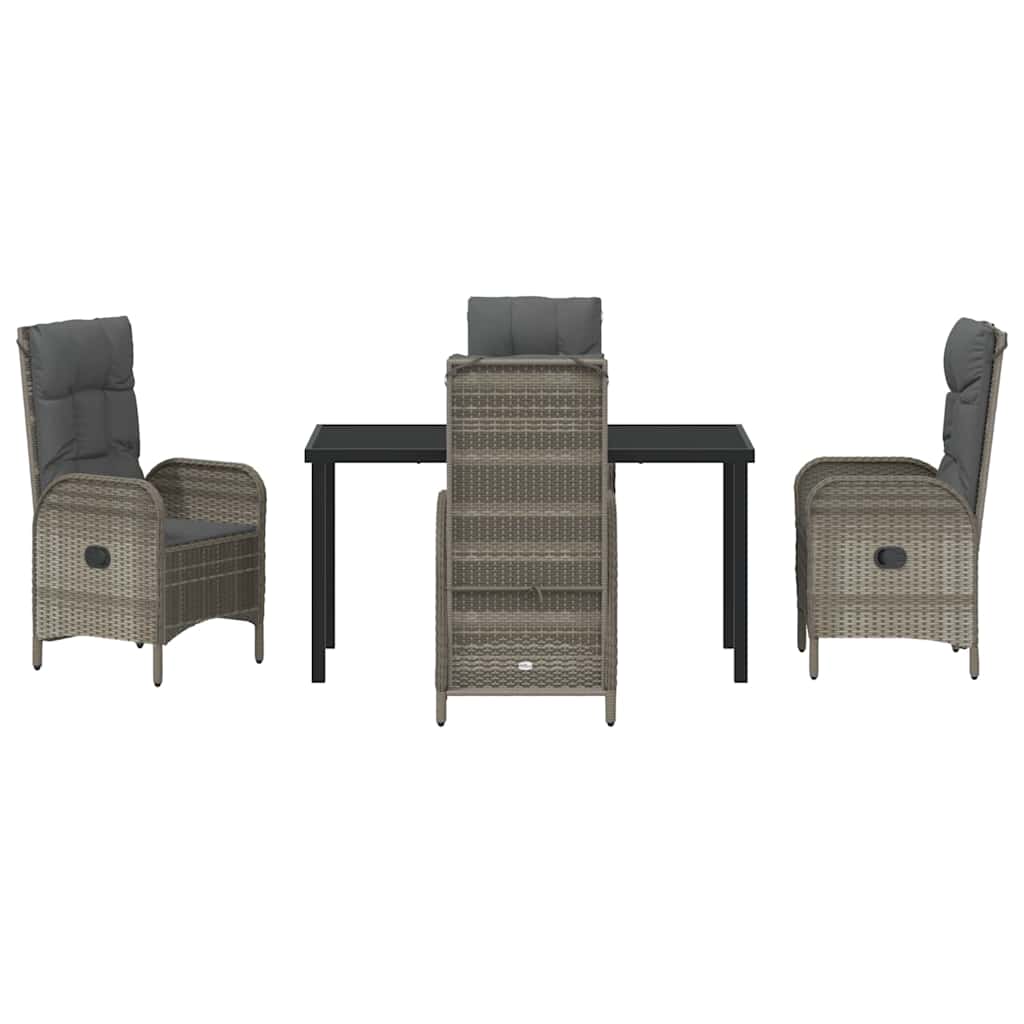 Ensemble de salle à manger pour jardin 5 pcs Gris polyrotin - XIOS