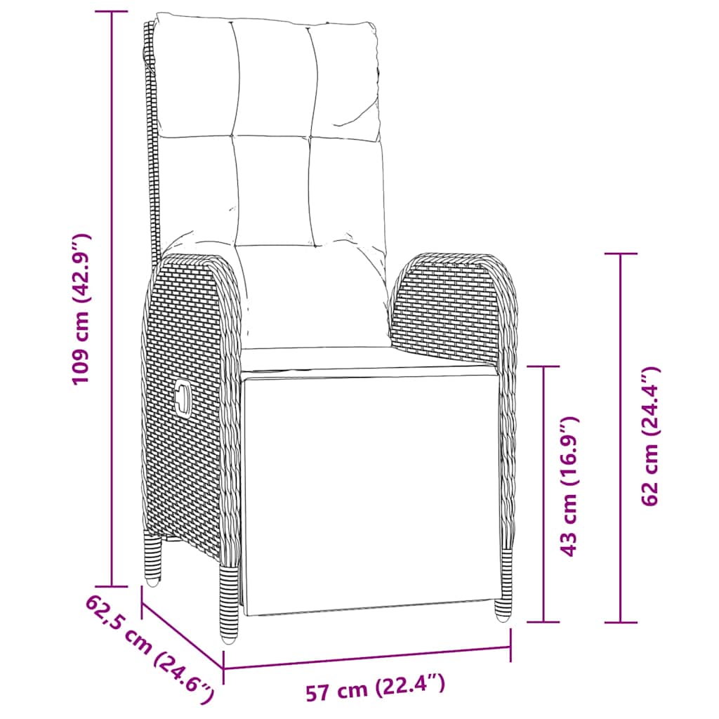 Ensemble de salle à manger pour jardin 3 pcs Gris polyrotin - XIOS