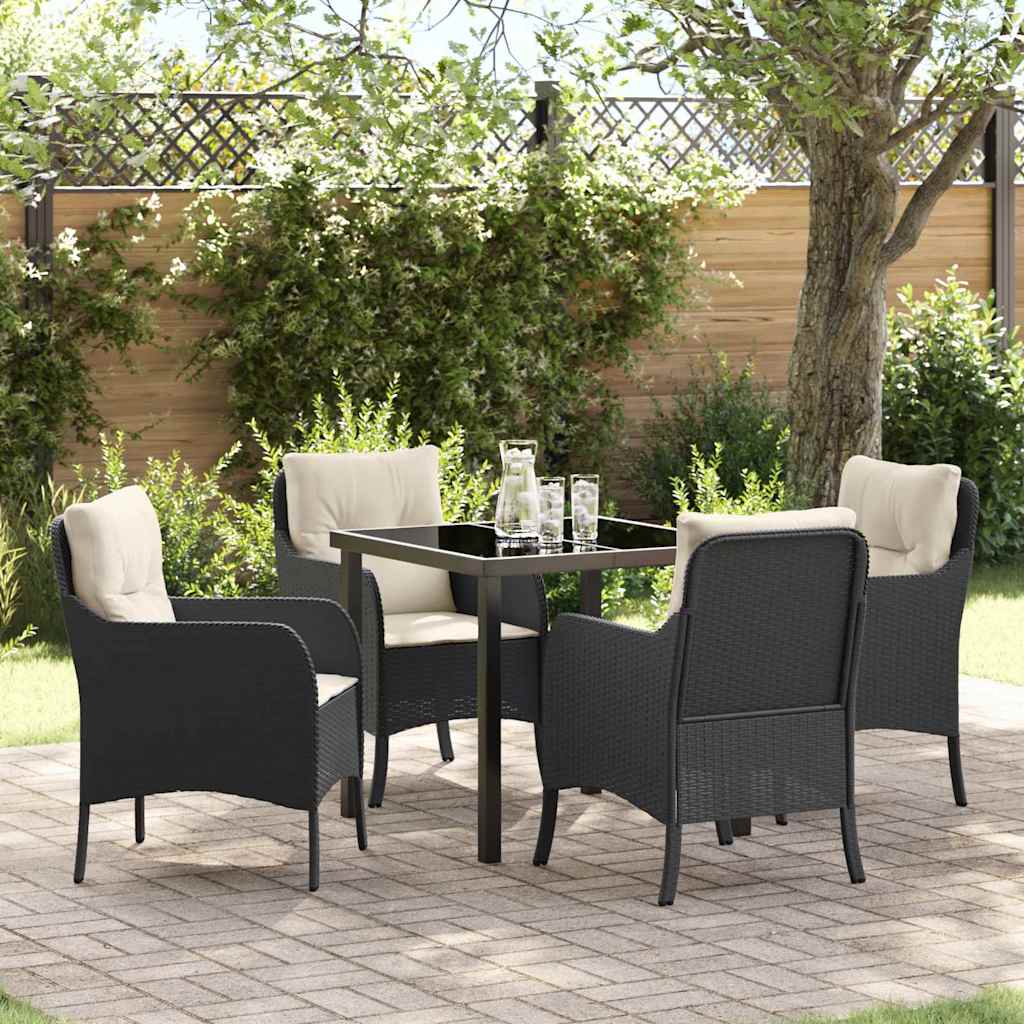 Ensemble de salle à manger pour jardin 5 pcs Noir polyrotin - XIOS