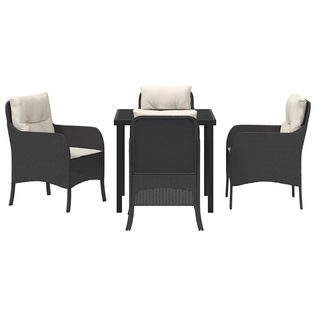 Ensemble de salle à manger pour jardin 5 pcs Noir polyrotin - XIOS