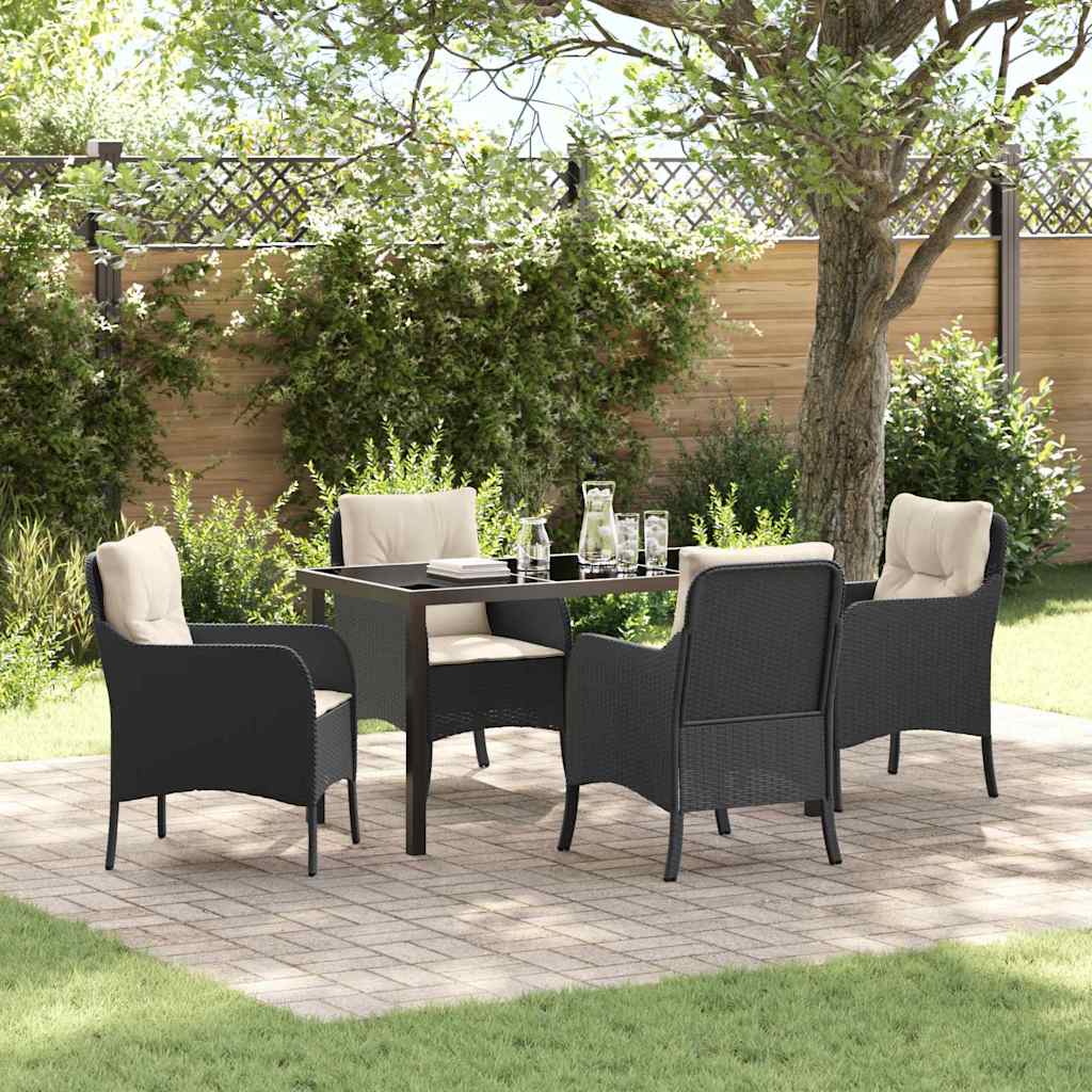 Ensemble de salle à manger pour jardin 5 pcs Noir polyrotin - XIOS