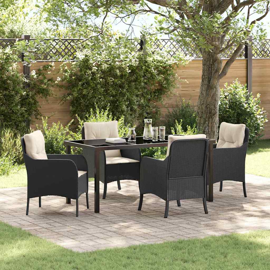 Ensemble de salle à manger pour jardin 5 pcs Noir polyrotin - XIOS