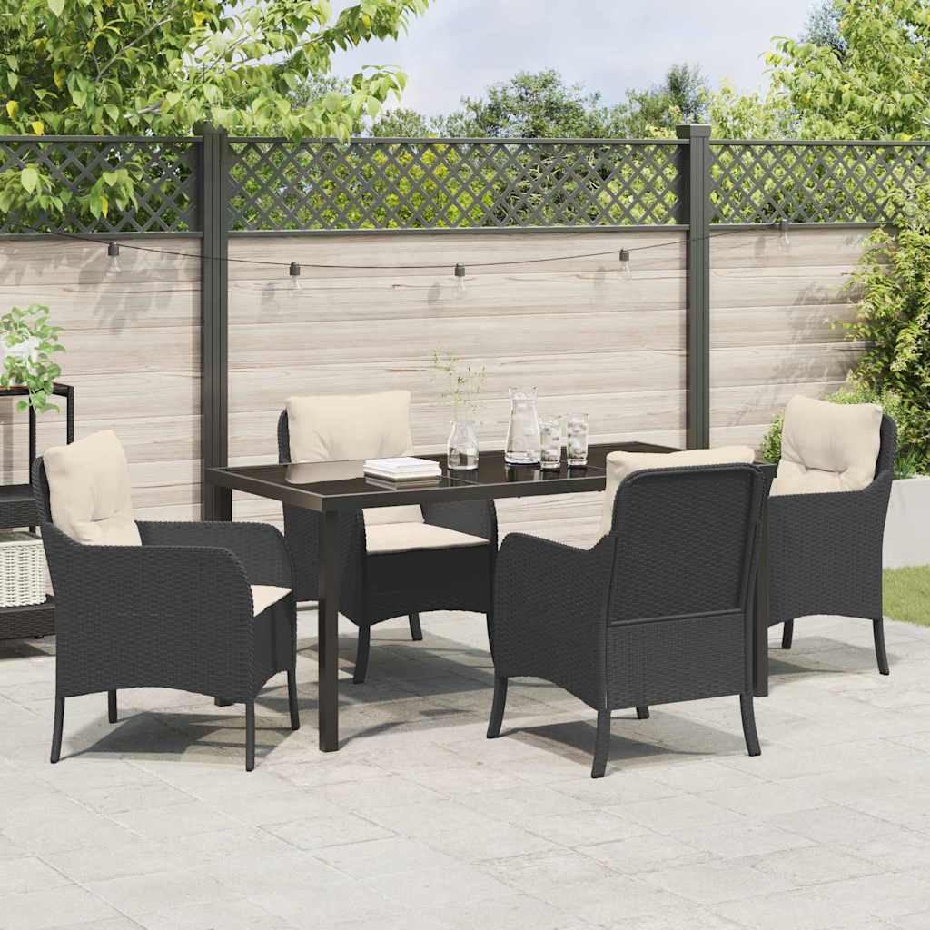 Ensemble de salle à manger pour jardin 5 pcs Noir polyrotin - XIOS