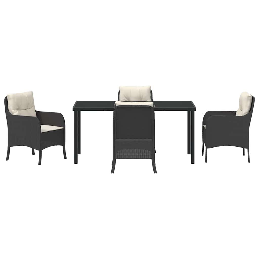Ensemble de salle à manger pour jardin 5 pcs Noir polyrotin - XIOS