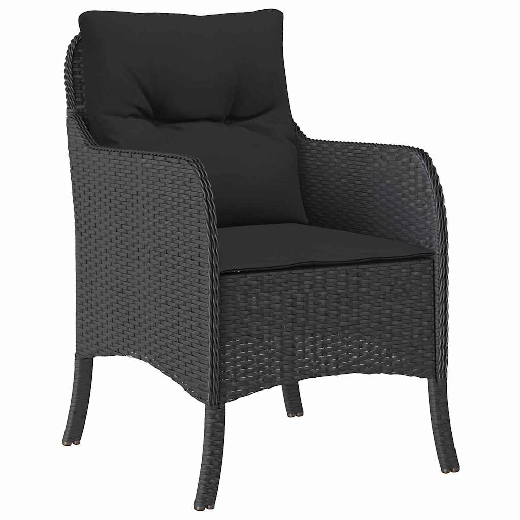 Ensemble de salle à manger pour jardin 3 pcs Noir polyrotin - XIOS