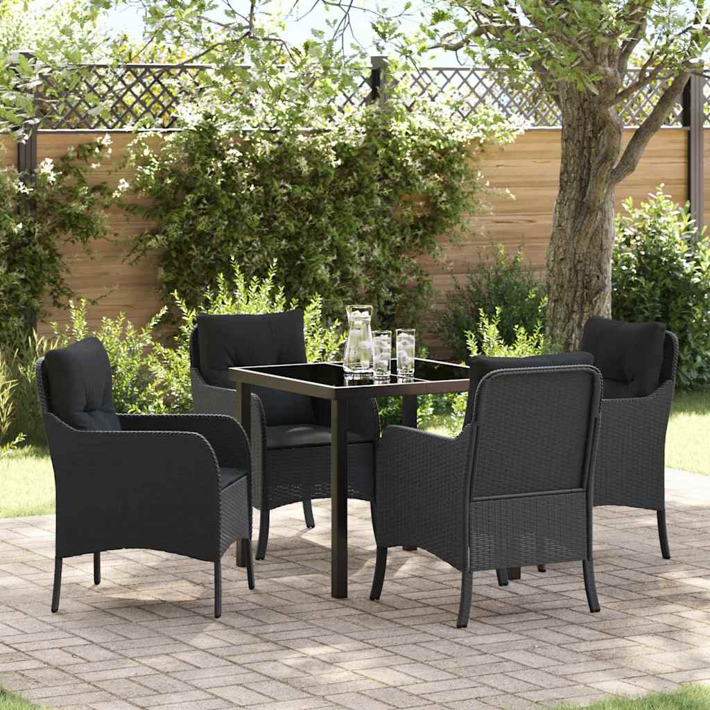 Ensemble de salle à manger pour jardin 5 pcs Noir polyrotin - XIOS