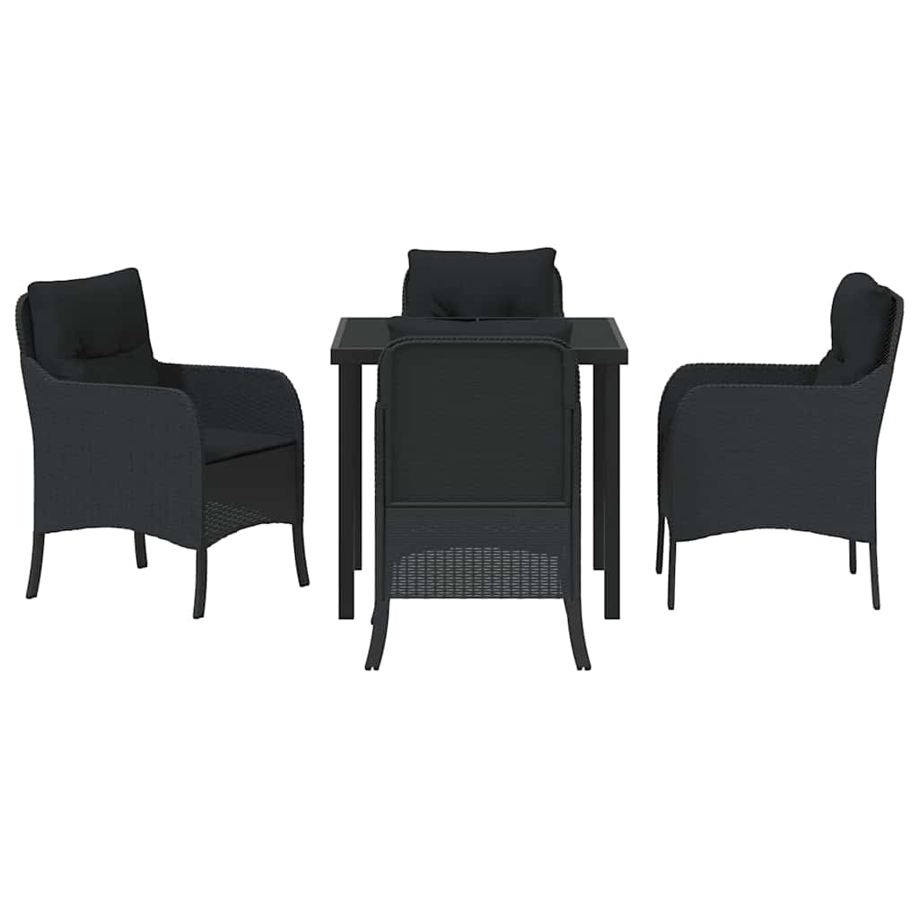 Ensemble de salle à manger pour jardin 5 pcs Noir polyrotin - XIOS