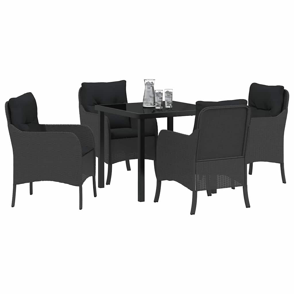 Ensemble de salle à manger pour jardin 5 pcs Noir polyrotin - XIOS