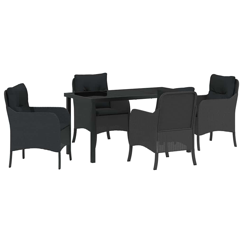 Ensemble de salle à manger pour jardin 5 pcs Noir polyrotin - XIOS