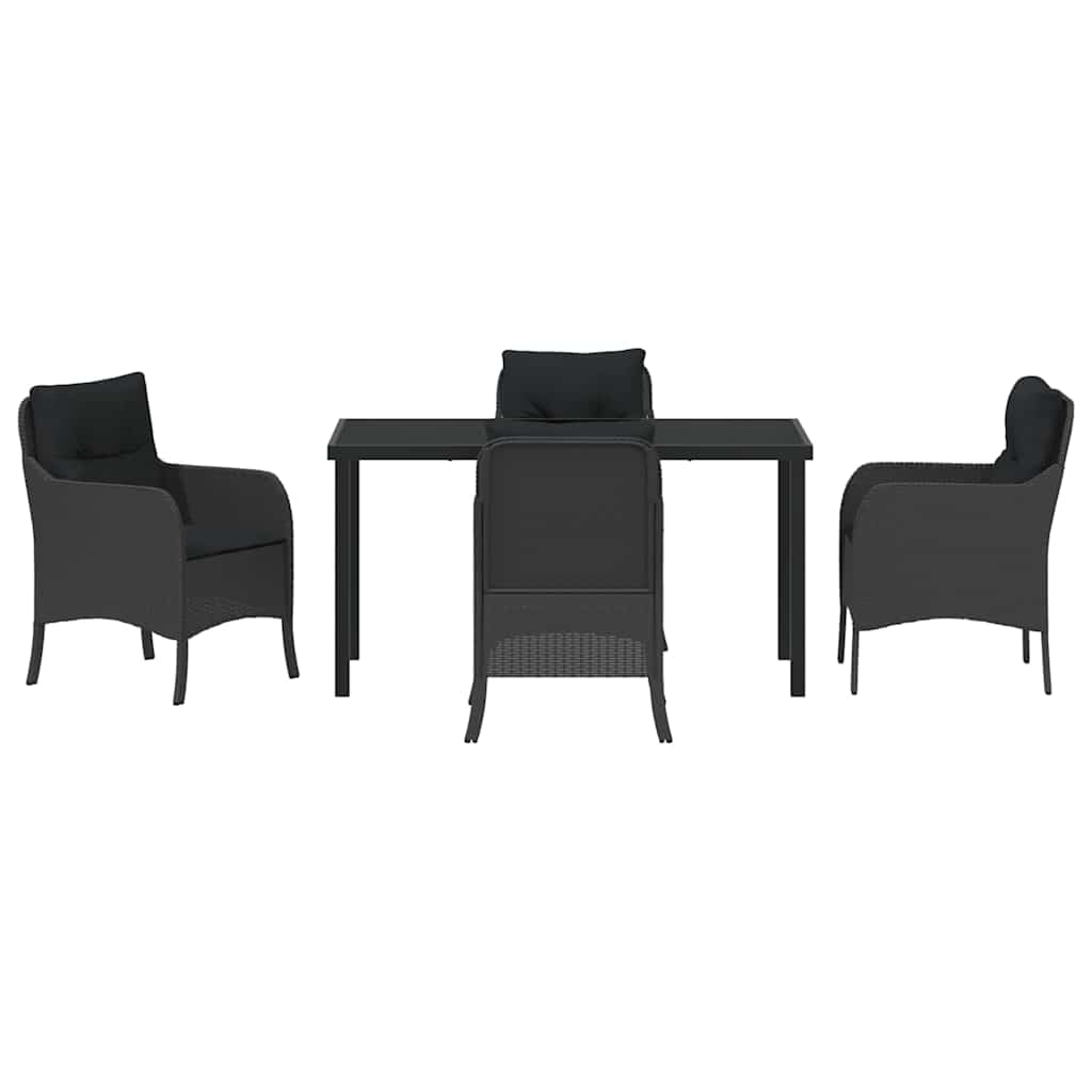 Ensemble de salle à manger pour jardin 5 pcs Noir polyrotin - XIOS