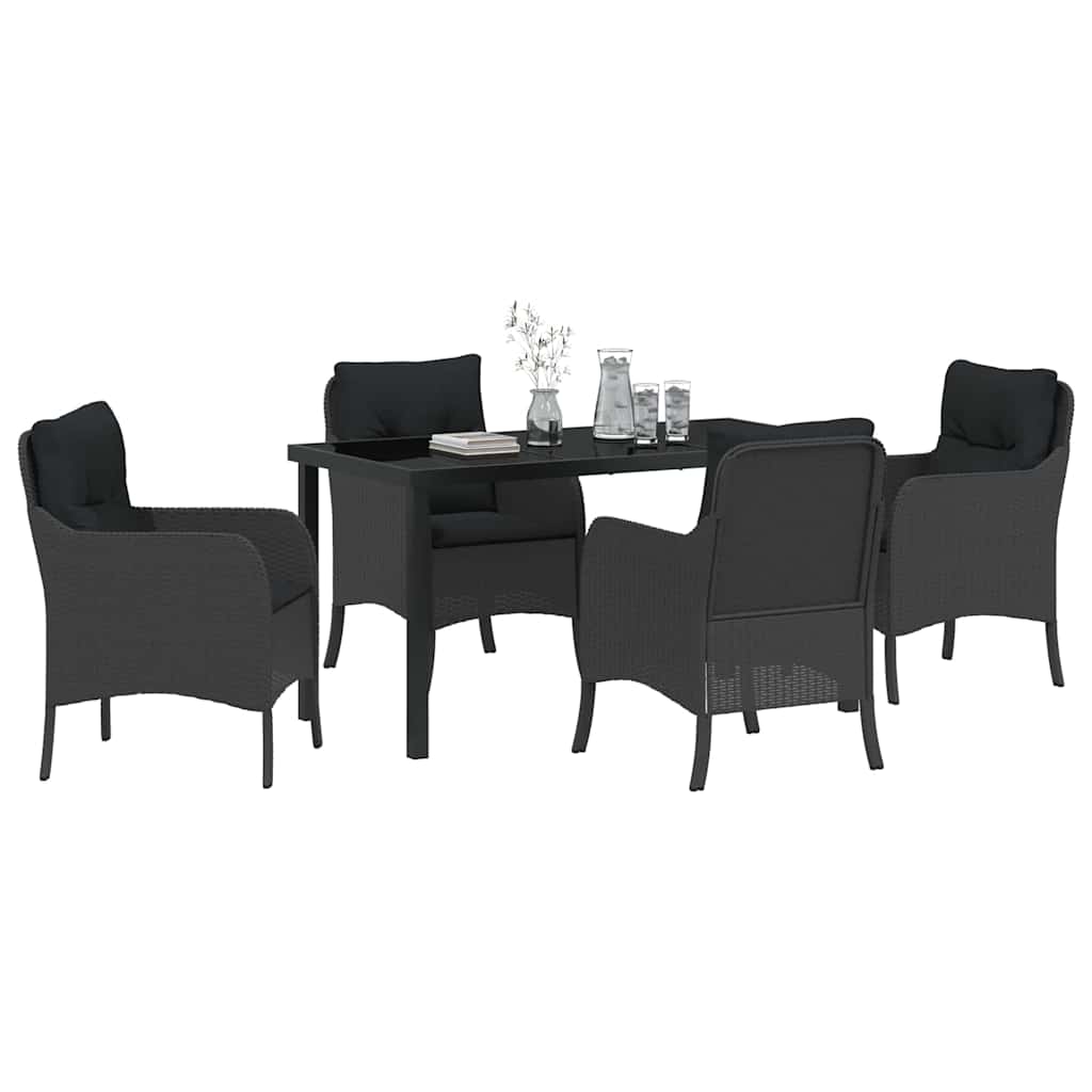Ensemble de salle à manger pour jardin 5 pcs Noir polyrotin - XIOS