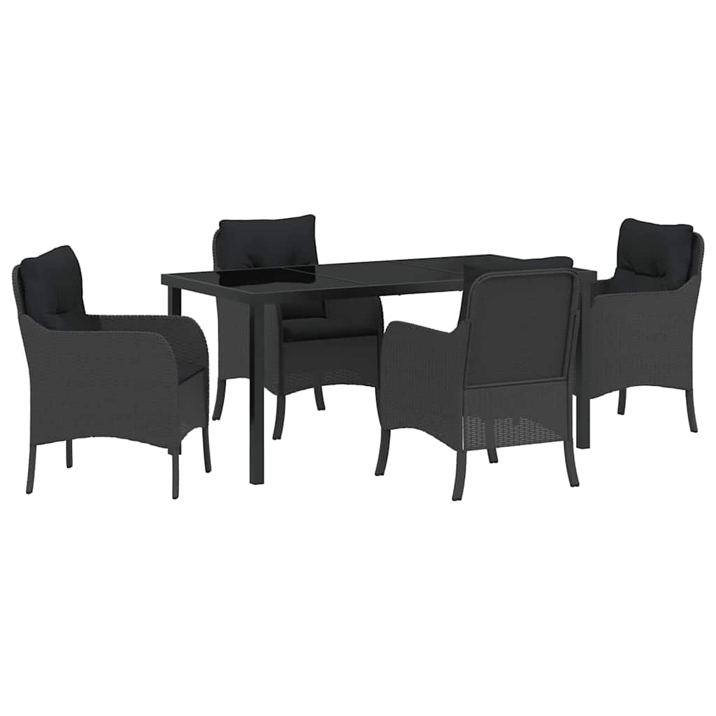 Ensemble de salle à manger pour jardin 5 pcs Noir polyrotin - XIOS