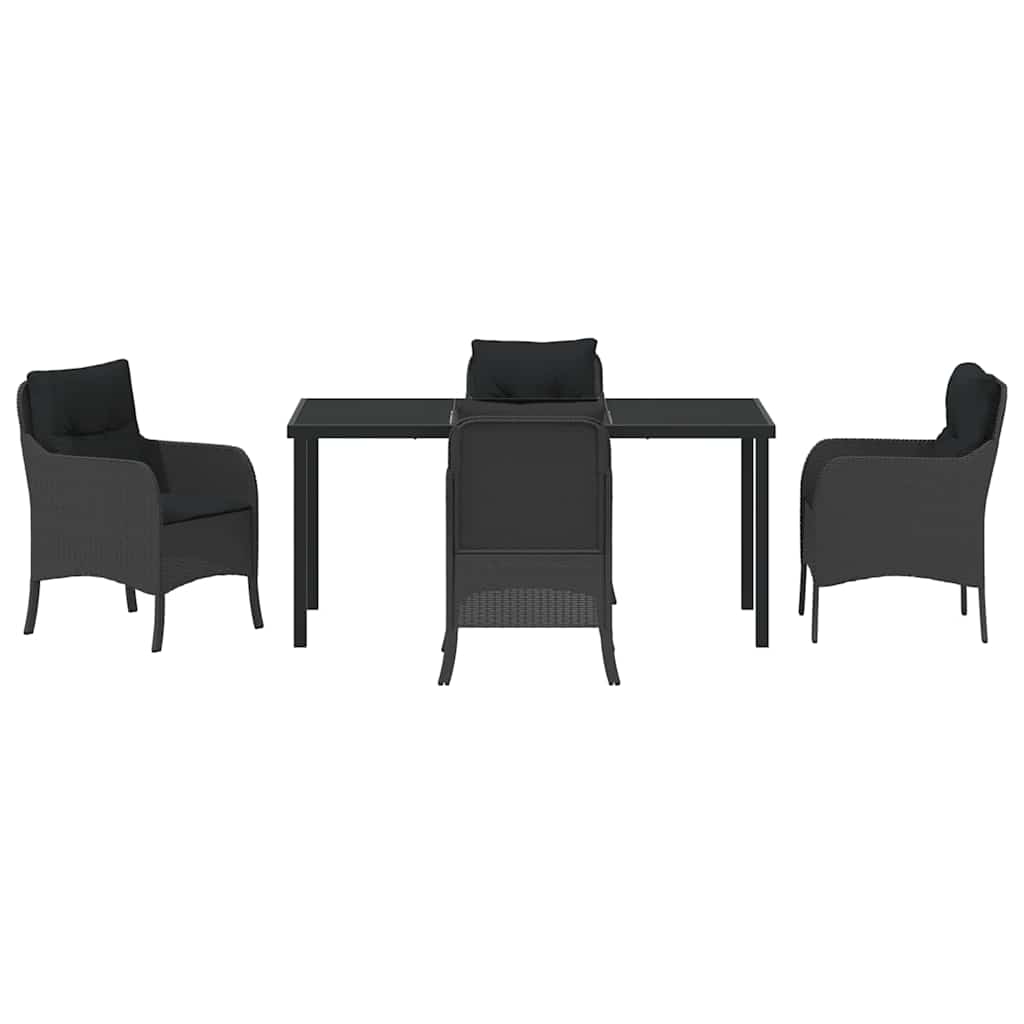 Ensemble de salle à manger pour jardin 5 pcs Noir polyrotin - XIOS