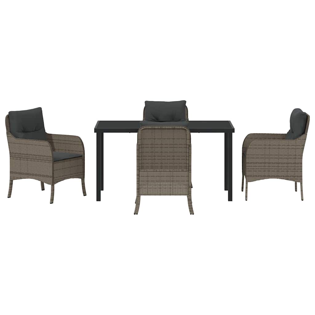 Ensemble de salle à manger pour jardin 5 pcs Gris polyrotin - XIOS