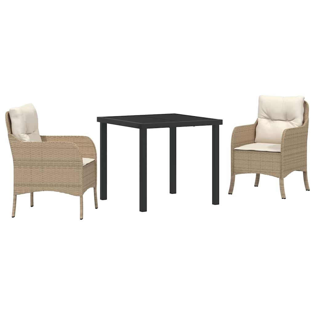 Ensemble de salle à manger pour jardin 3 pcs Beige polyrotin - XIOS