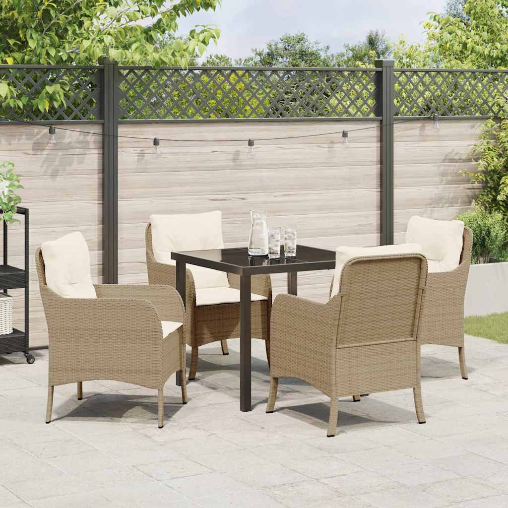 Ensemble de salle à manger pour jardin 5 pcs Beige polyrotin - XIOS