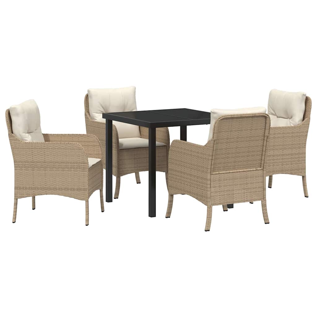 Ensemble de salle à manger pour jardin 5 pcs Beige polyrotin - XIOS