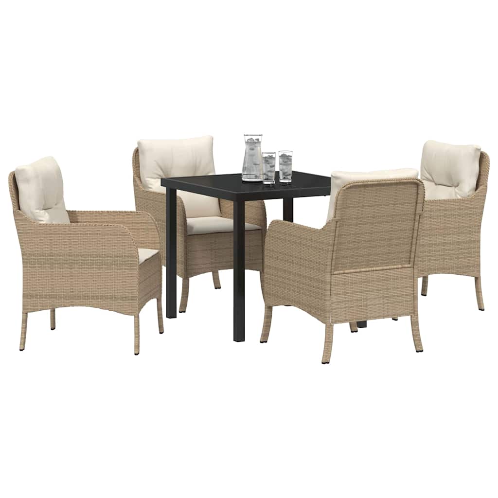 Ensemble de salle à manger pour jardin 5 pcs Beige polyrotin - XIOS