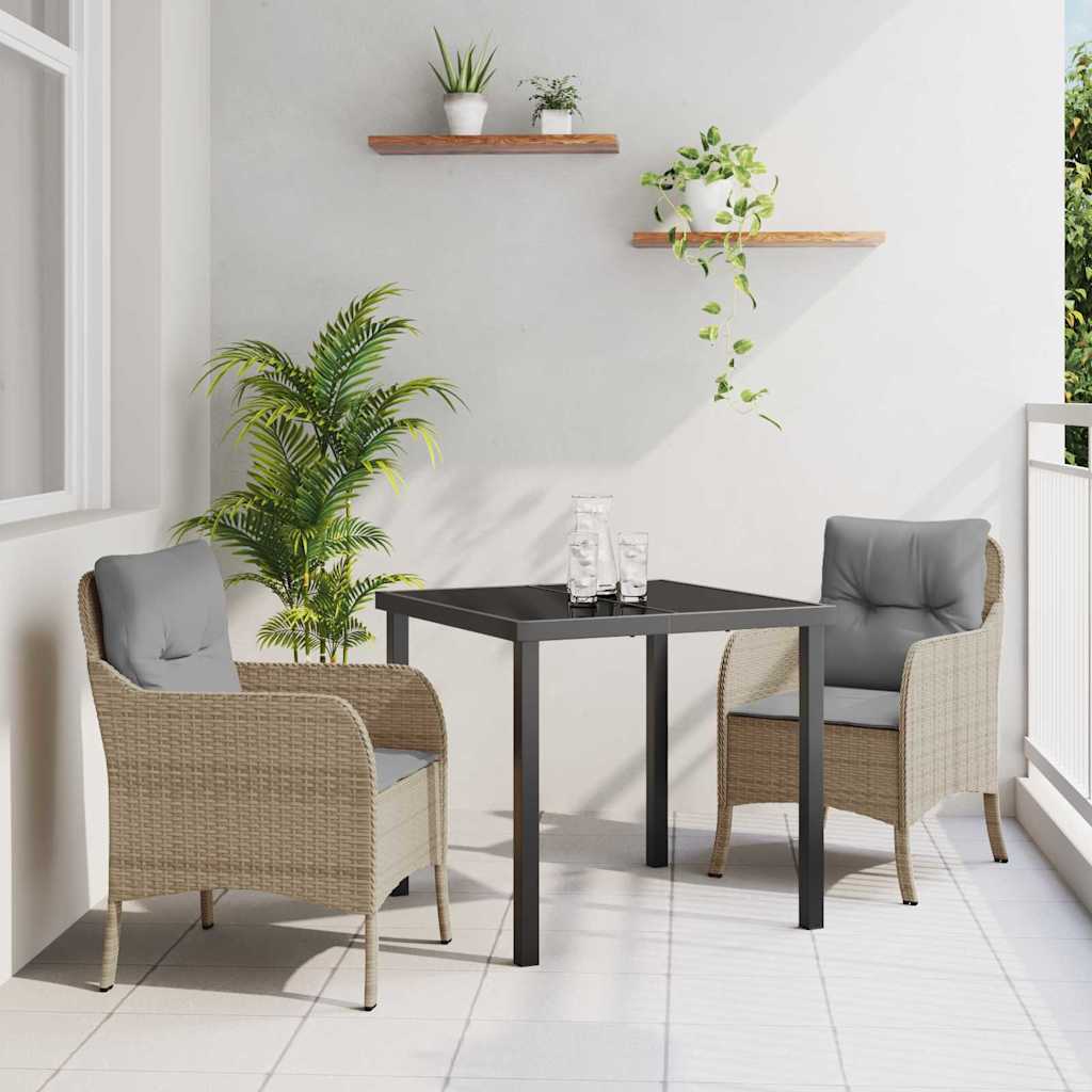 Ensemble de salle à manger pour jardin 3 pcs Beige polyrotin - XIOS