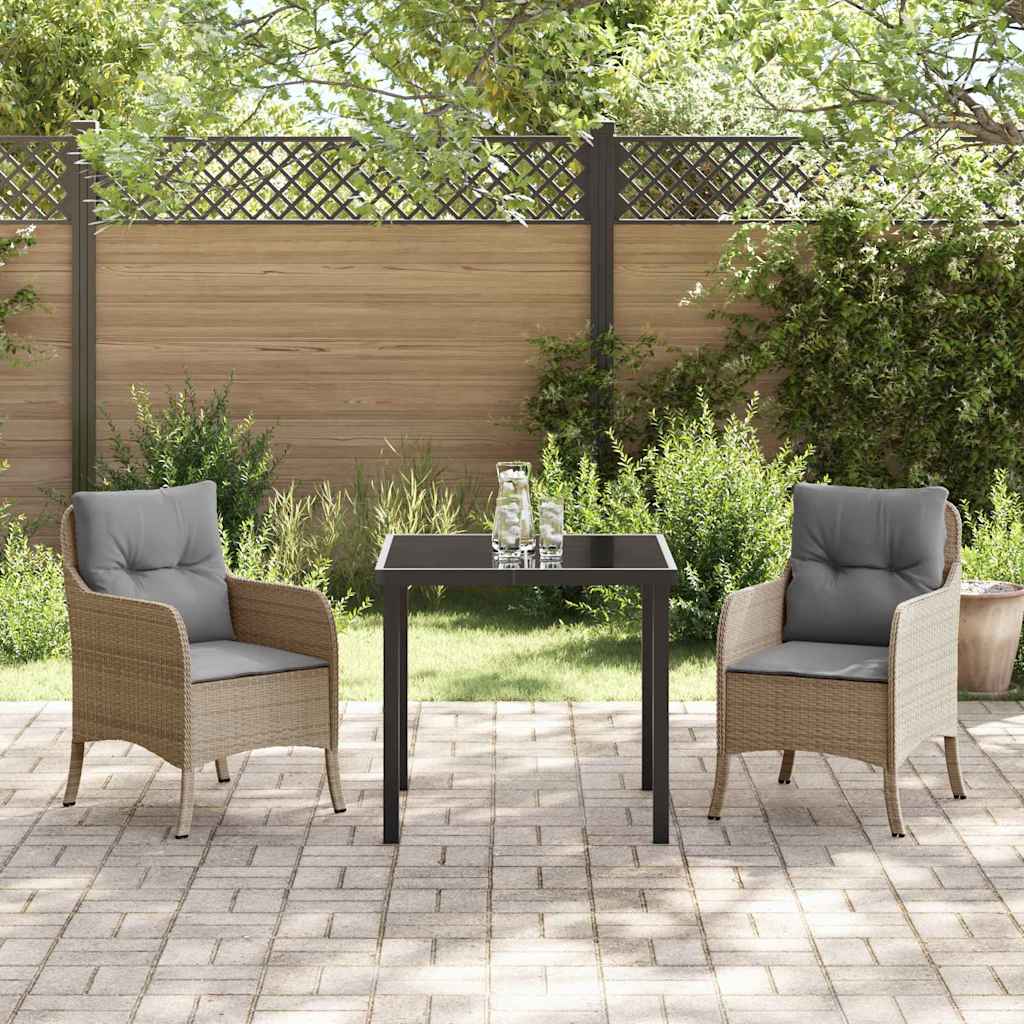 Ensemble de salle à manger pour jardin 3 pcs Beige polyrotin - XIOS