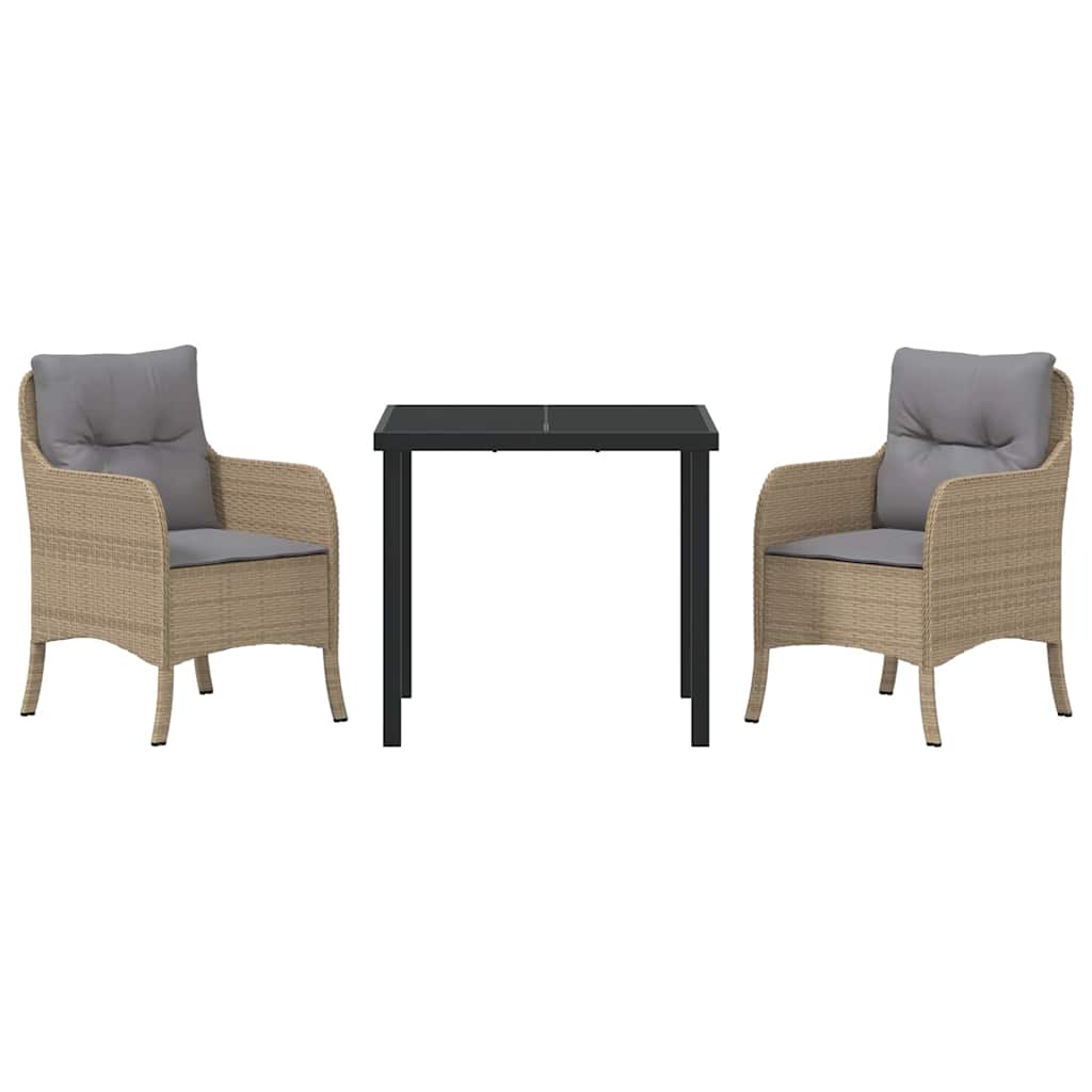 Ensemble de salle à manger pour jardin 3 pcs Beige polyrotin - XIOS