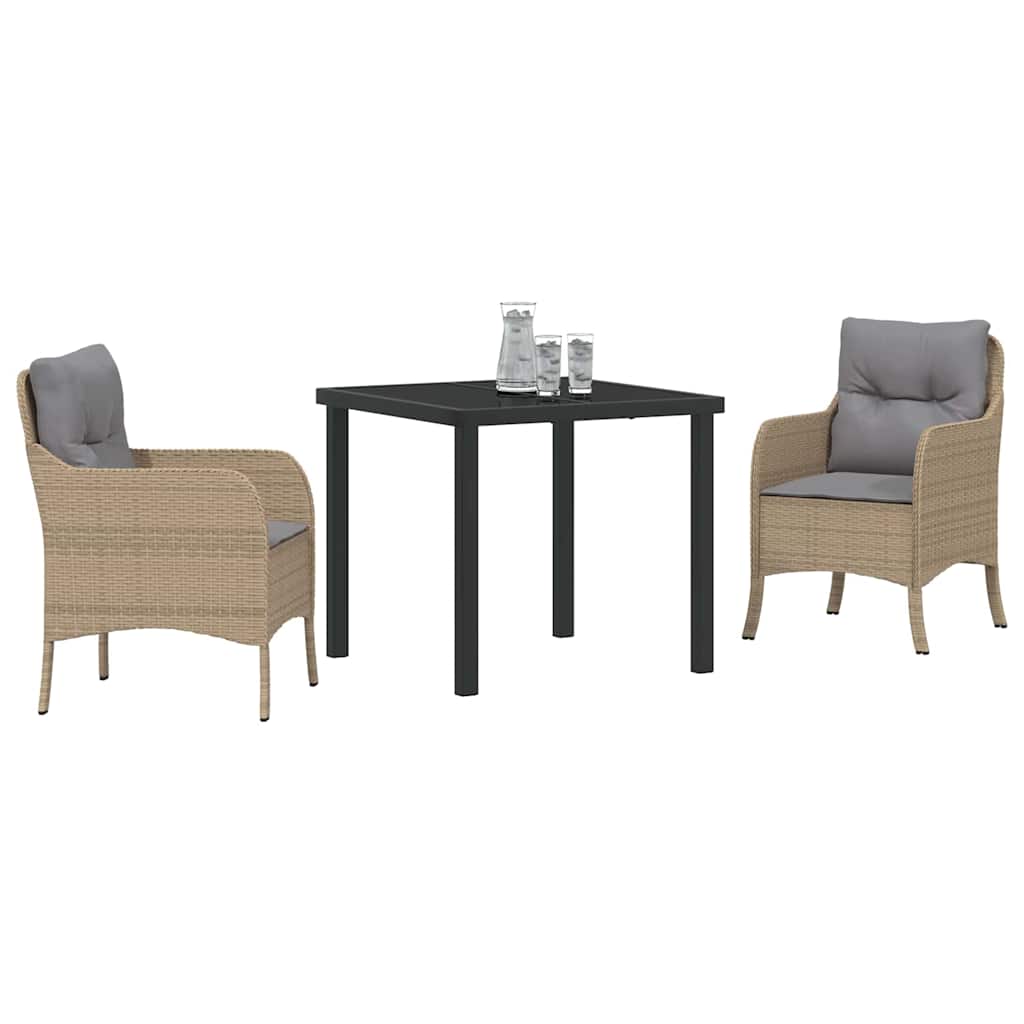 Ensemble de salle à manger pour jardin 3 pcs Beige polyrotin - XIOS