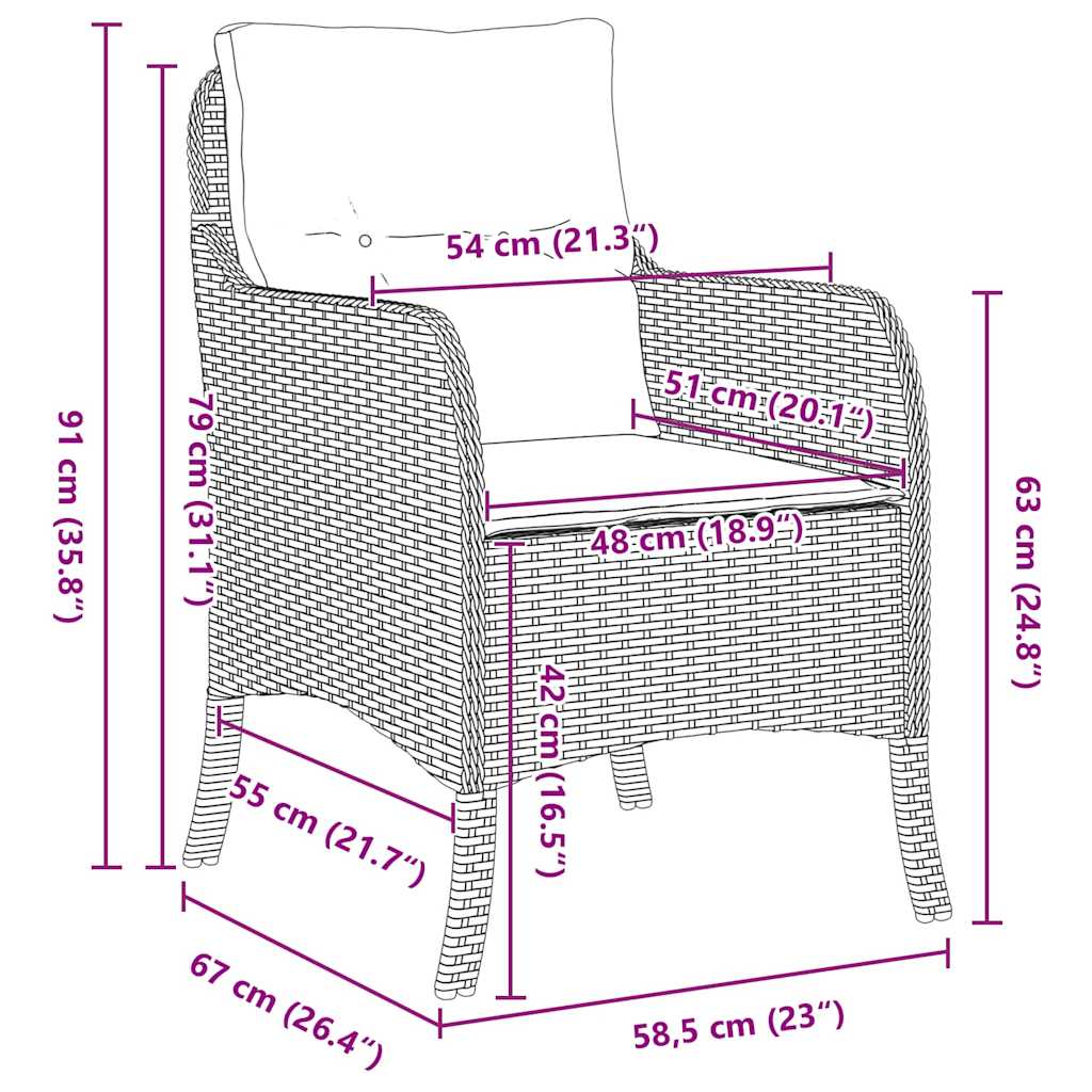 Ensemble de salle à manger pour jardin 3 pcs Beige polyrotin - XIOS