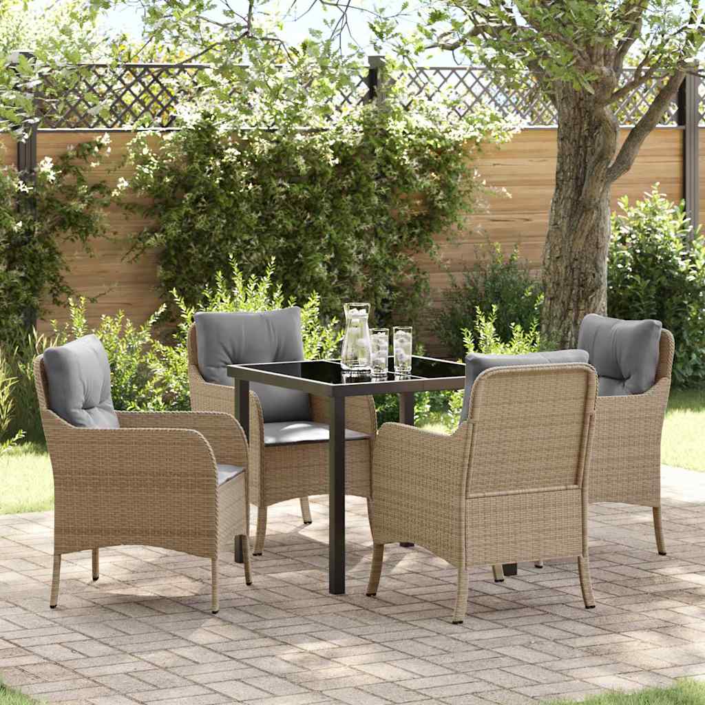 Ensemble de salle à manger pour jardin 5 pcs Beige polyrotin - XIOS