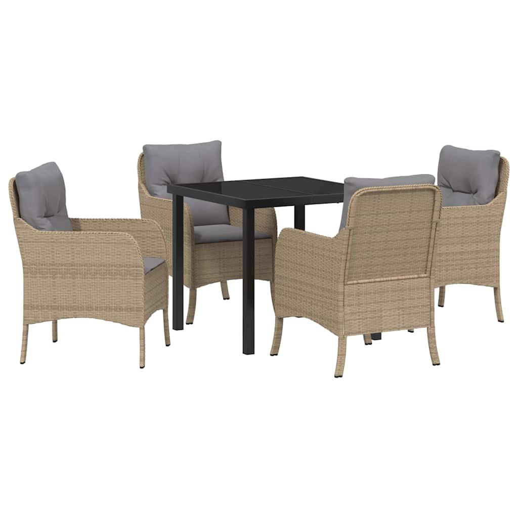 Ensemble de salle à manger pour jardin 5 pcs Beige polyrotin - XIOS