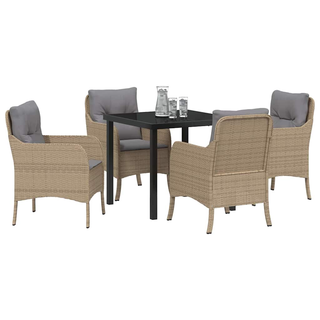 Ensemble de salle à manger pour jardin 5 pcs Beige polyrotin - XIOS