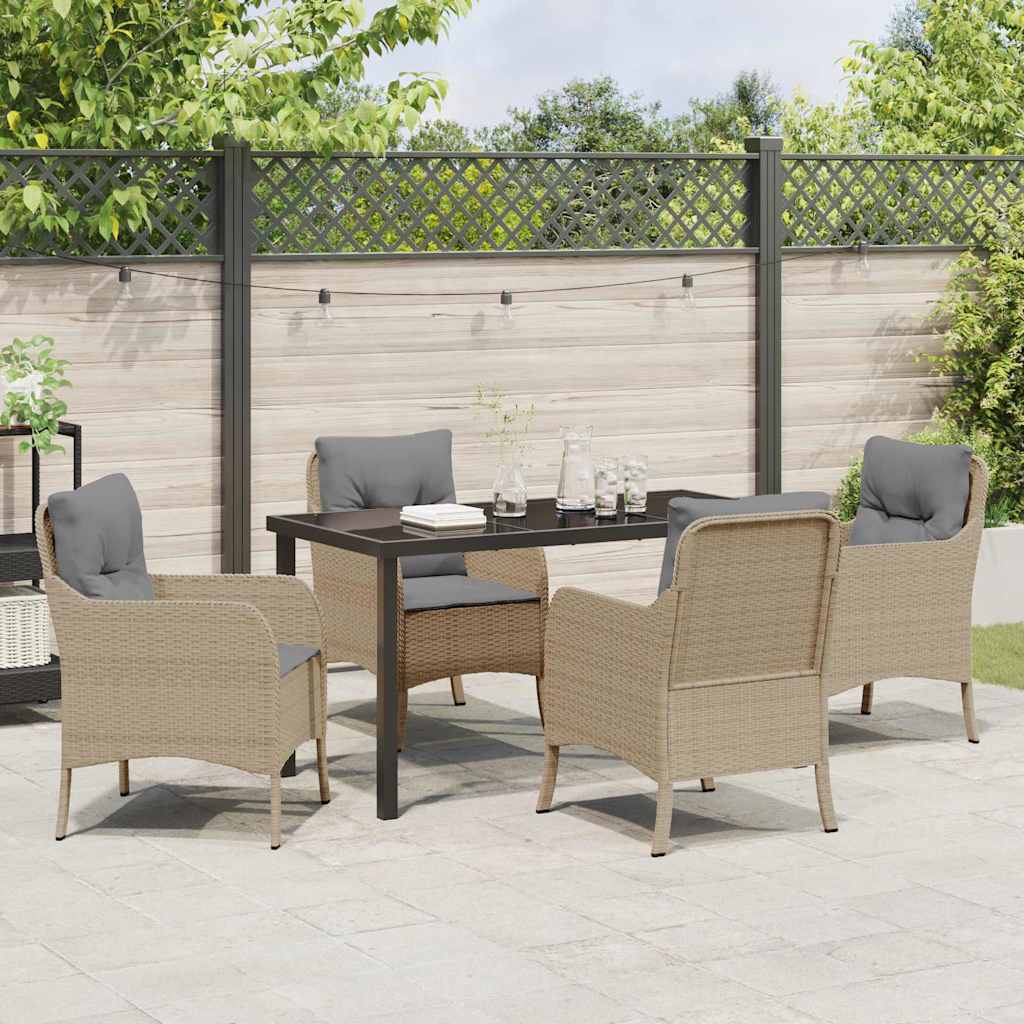 Ensemble de salle à manger pour jardin 5 pcs Beige polyrotin - XIOS
