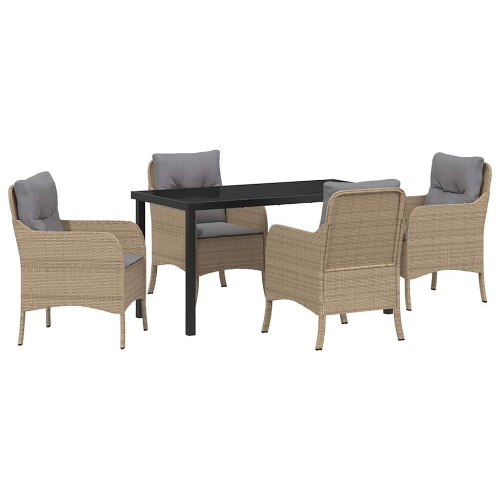 Ensemble de salle à manger pour jardin 5 pcs Beige polyrotin - XIOS