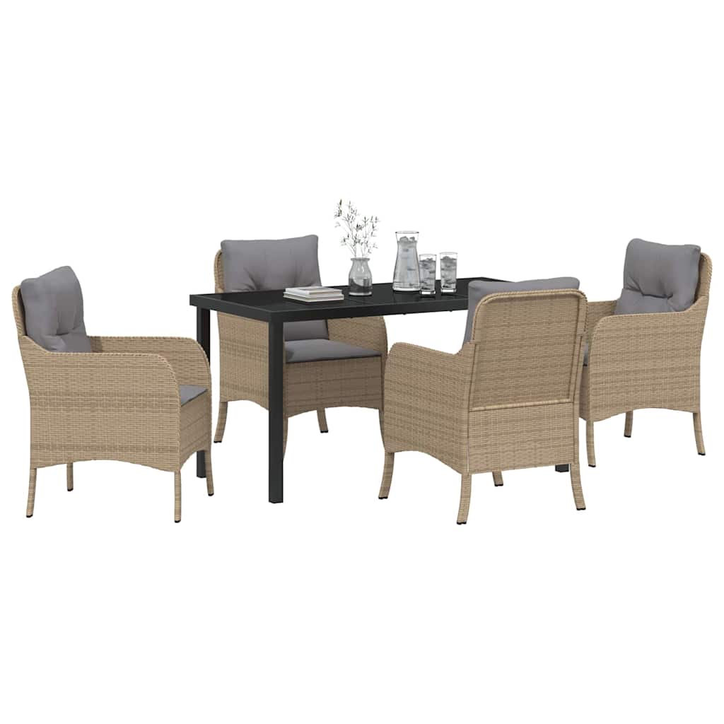 Ensemble de salle à manger pour jardin 5 pcs Beige polyrotin - XIOS