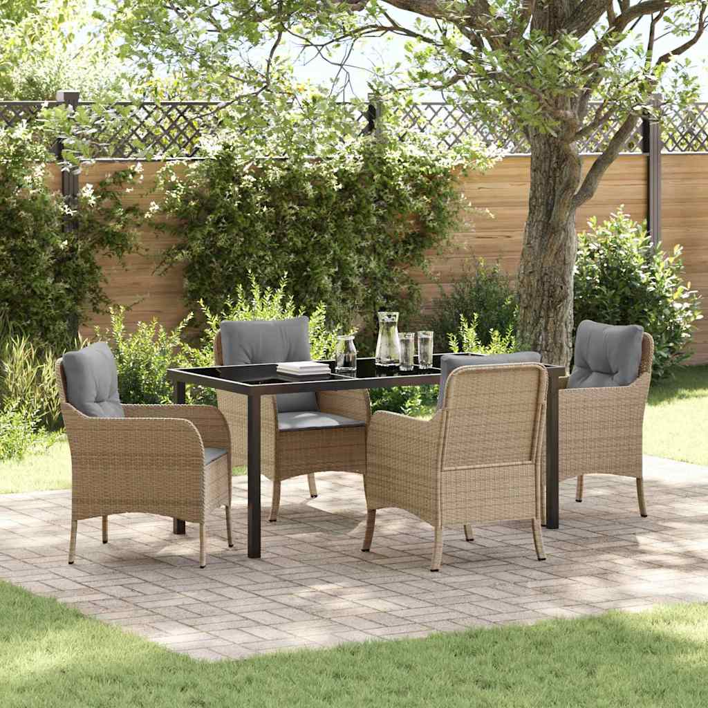 Ensemble de salle à manger pour jardin 5 pcs Beige polyrotin - XIOS