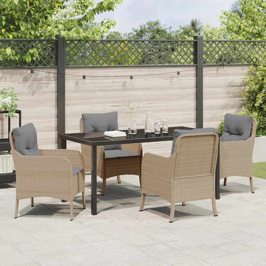 Ensemble de salle à manger pour jardin 5 pcs Beige polyrotin - XIOS