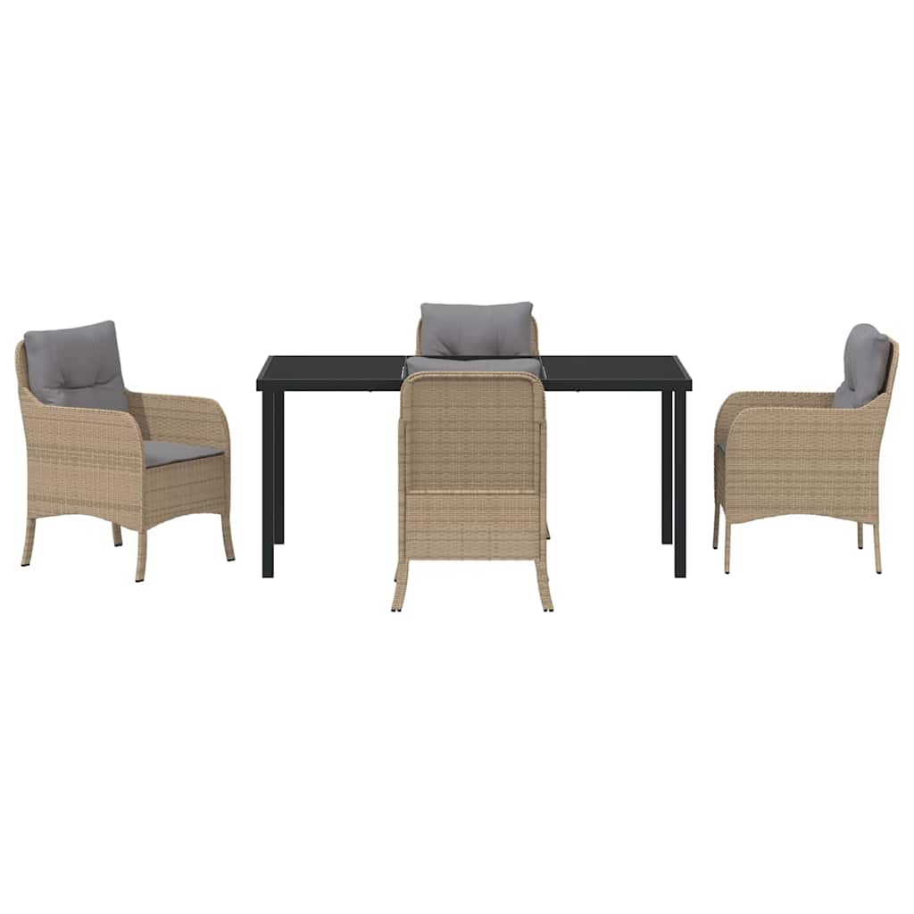 Ensemble de salle à manger pour jardin 5 pcs Beige polyrotin - XIOS