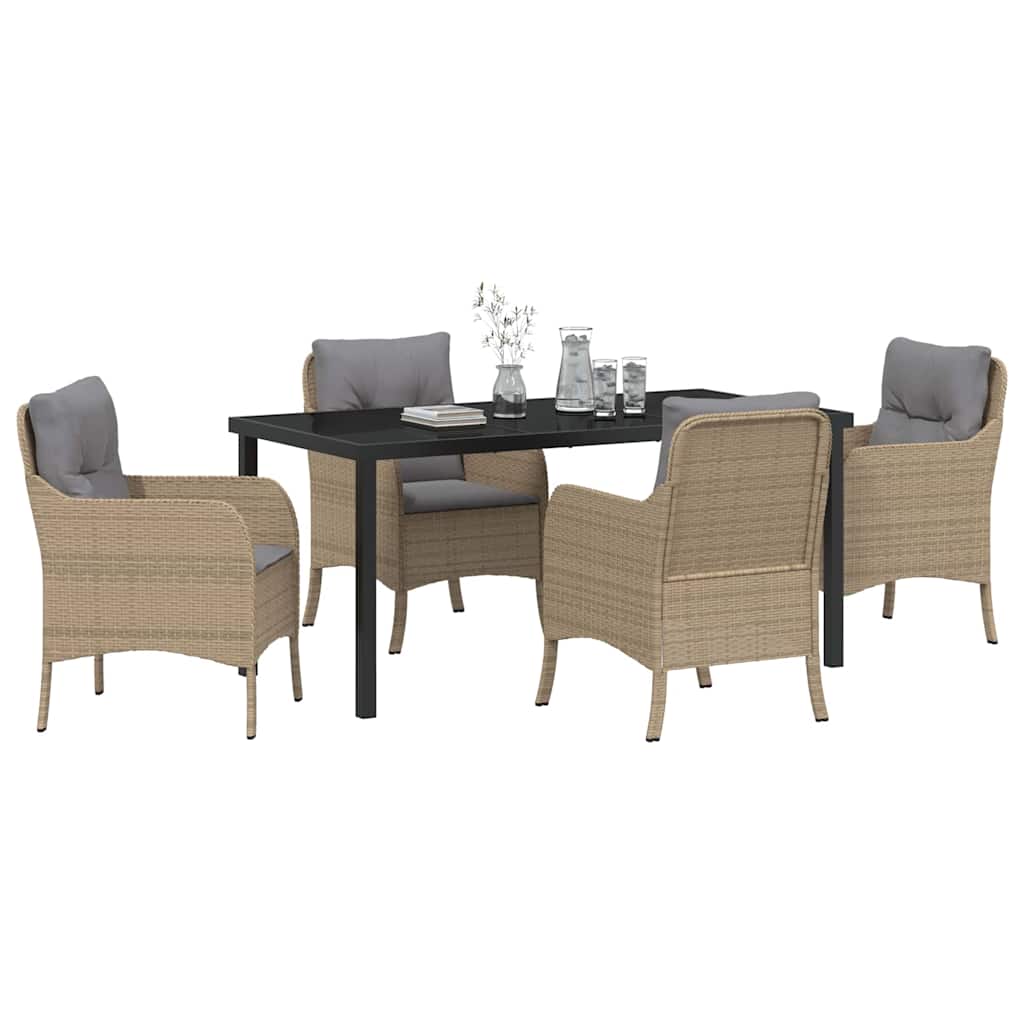 Ensemble de salle à manger pour jardin 5 pcs Beige polyrotin - XIOS