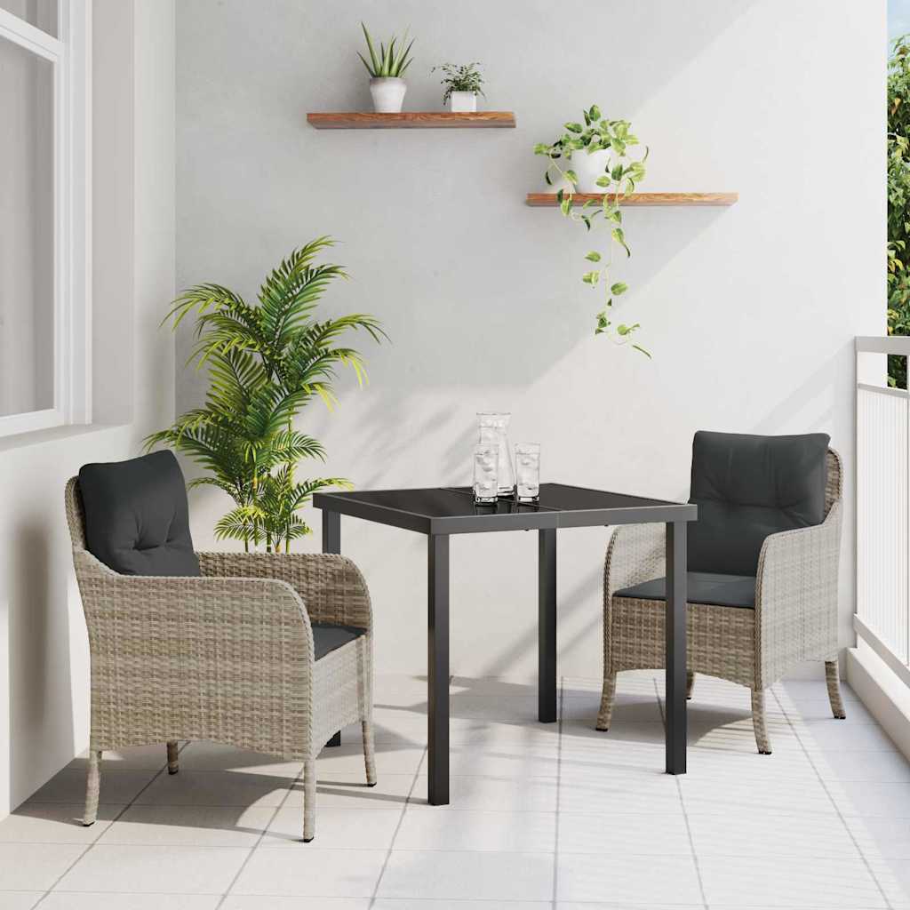 Ensemble de salle à manger pour jardin 3 pcs Gris clair - XIOS