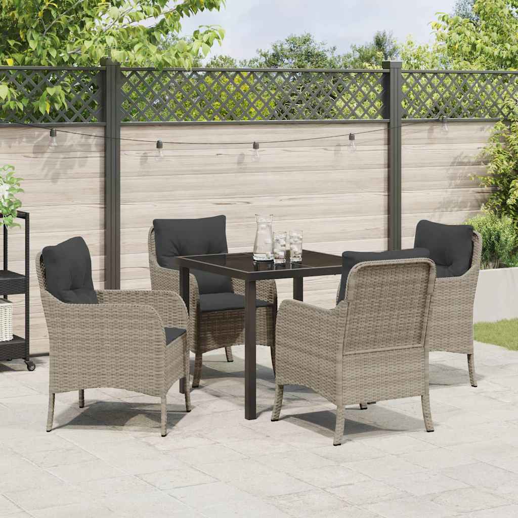 Ensemble de salle à manger pour jardin 5 pcs Gris clair - XIOS