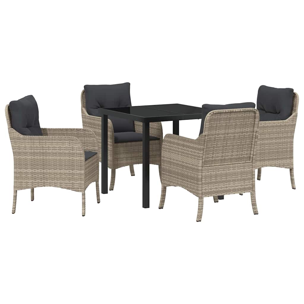 Ensemble de salle à manger pour jardin 5 pcs Gris clair - XIOS