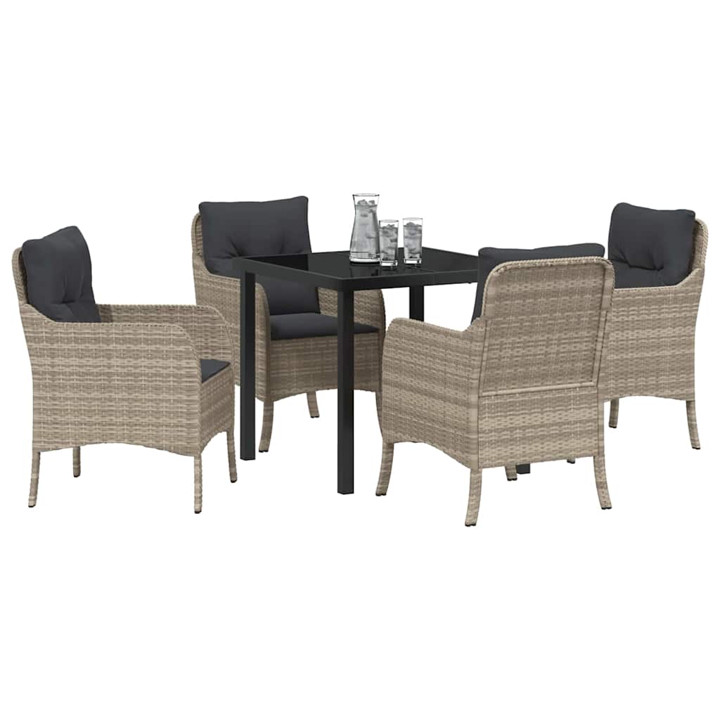 Ensemble de salle à manger pour jardin 5 pcs Gris clair - XIOS