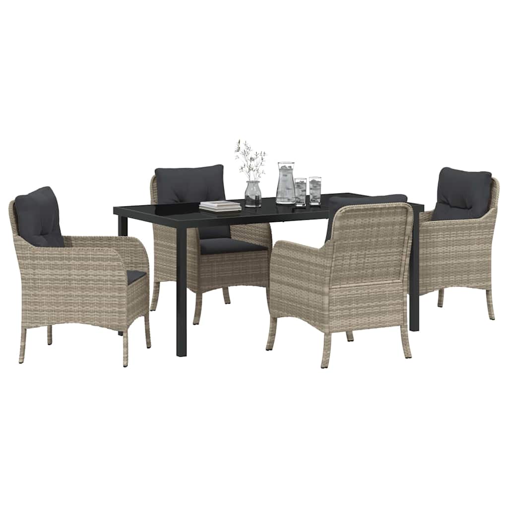 Ensemble de salle à manger pour jardin 5 pcs Gris clair - XIOS